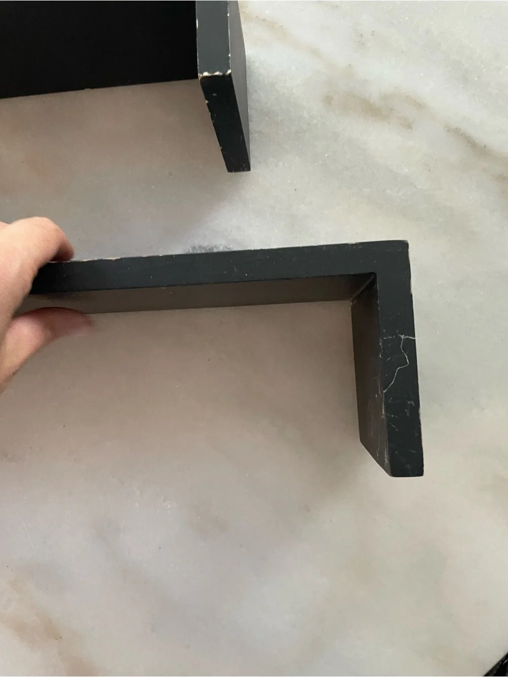Black Modern L-Shaped Wall Shelves - Minimalist Home Wall Decor